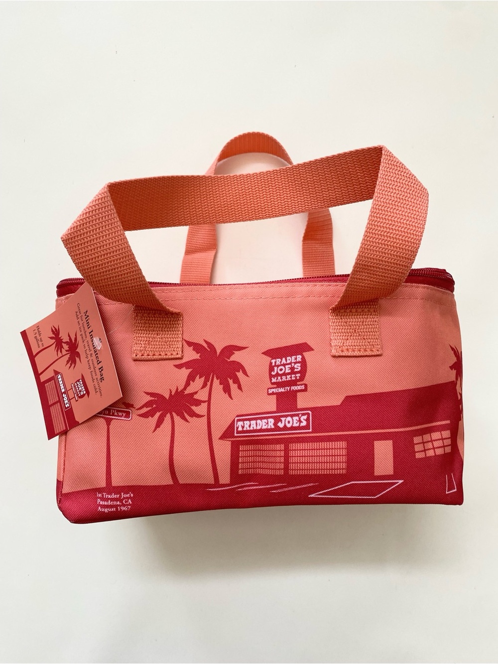 Trader Joe's Coral Pink Insulated lunch bag Tote